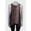 Silk T-shirt in print