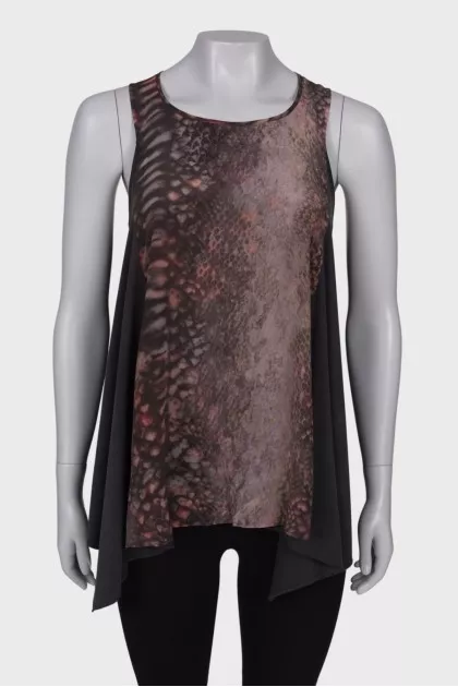 Silk T-shirt in print