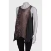 Silk T-shirt in print