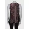 Silk T-shirt in print