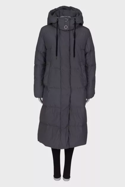 Long gray down jacket