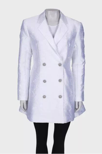White jacket with a pattern