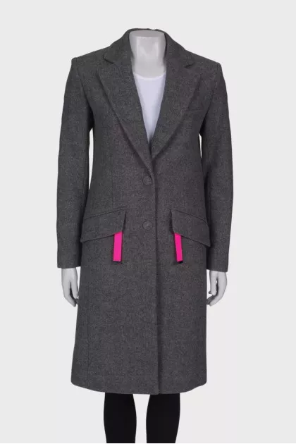 Single-breasted wool coat