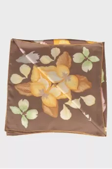 Brown scarf in floral print
