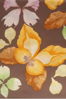 Brown scarf in floral print