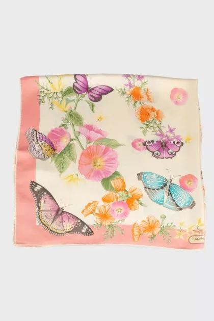 Printed silk scarf
