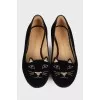 Textile ballerinas with embroidery