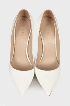 White patent leather shoes