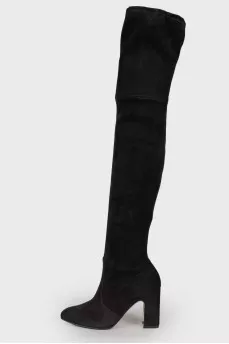 Black suede boots