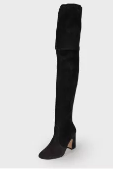 Black suede boots