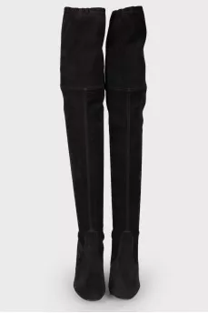 Black suede boots