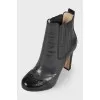 Perforated leather ankle boots