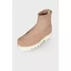 Leather boots with chunky soles