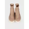 Leather boots with chunky soles