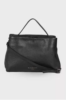 Black leather bag