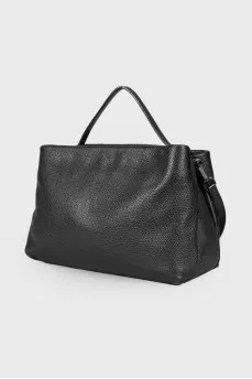 Black leather bag