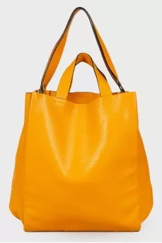 Leather tote bag