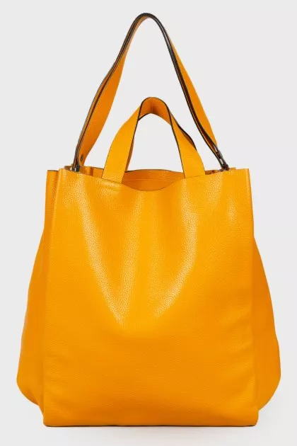 Leather tote bag