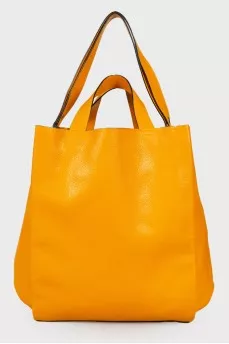 Leather tote bag