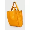 Leather tote bag