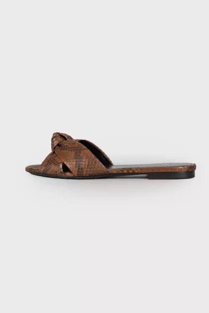 Python leather flip flops