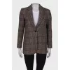Straight-cut plaid jacket