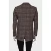Straight-cut plaid jacket