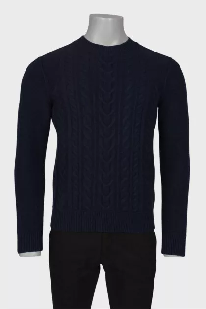 Men's blue wool sweater