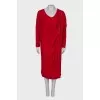 Red dress with side zip