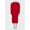 Red dress with side zip