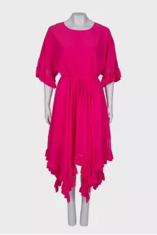 Fuchsia ruffled dress with tag