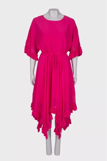 Fuchsia ruffled dress with tag