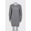 Sweatshirt dress with brand logo