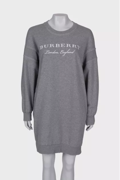 Sweatshirt dress with brand logo