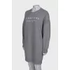 Sweatshirt dress with brand logo