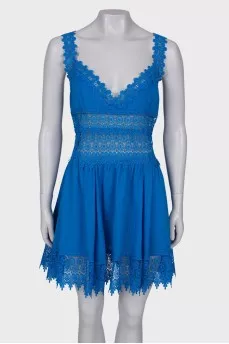 Blue dress with lace