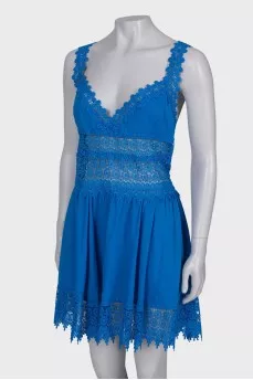 Blue dress with lace