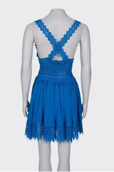Blue dress with lace