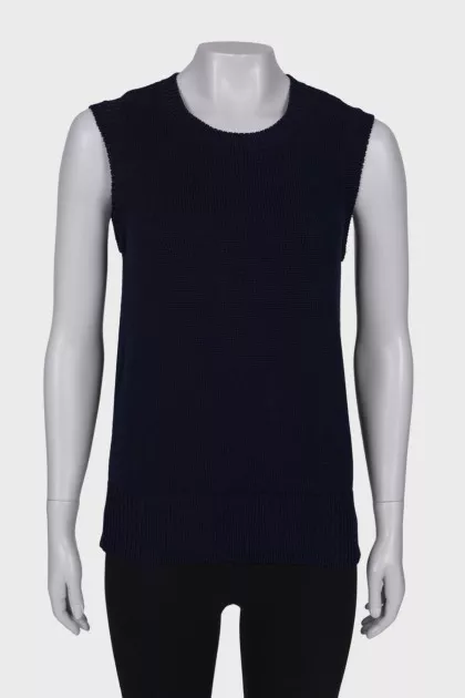 Navy blue knitted vest