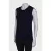 Navy blue knitted vest