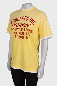 Yellow t-shirt with slogan
