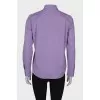 Lavender shirt with hidden closure