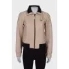 Beige leather jacket