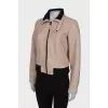 Beige leather jacket