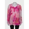 Silk blouse with ruffles