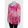 Silk blouse with ruffles