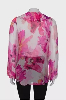 Silk blouse with ruffles