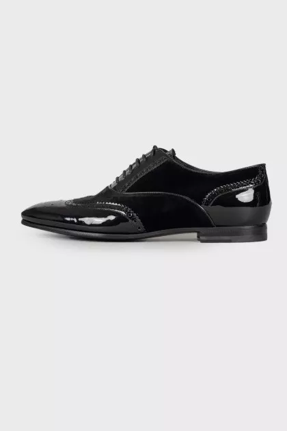 Men's oxfords in velor and leather