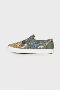 Children's slip-ons, with a tag