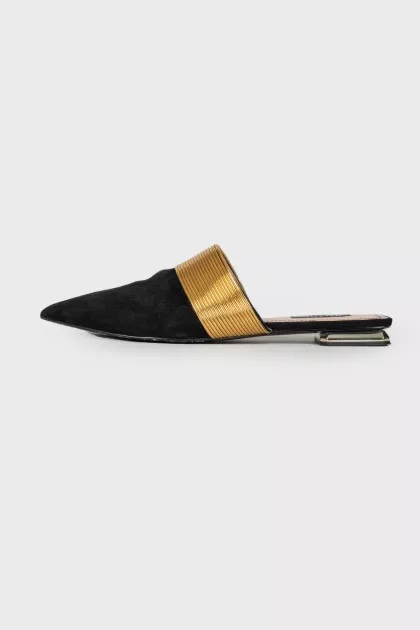 Чорно-золотисті мюлі
